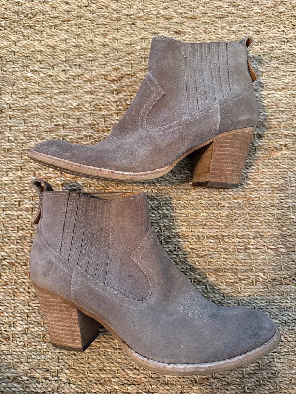 Dolce Vita Women's Suede Ankle Bootie in Taupe
